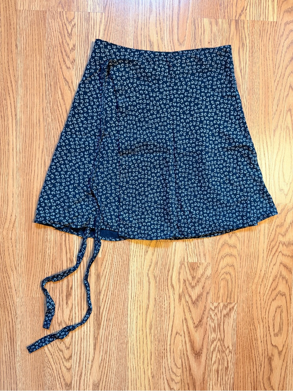 Brandy Melville Navy Floral Wrap Skirt